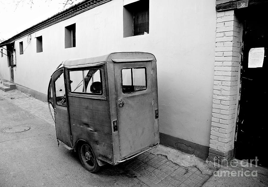 Black And White Photograph - Auto Rickshaw by Dean Harte
