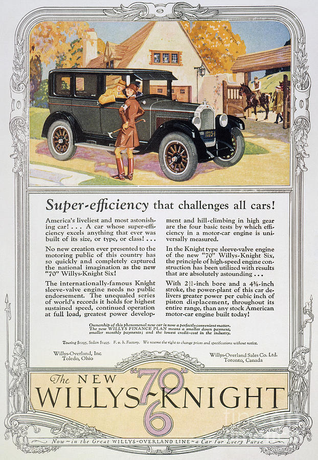 Automobile Ad, 1926 Photograph by Granger