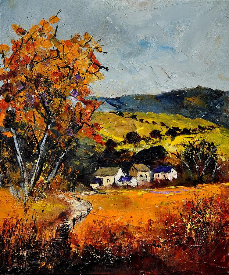 Landscape Painting - Autumn and village  by Pol Ledent
