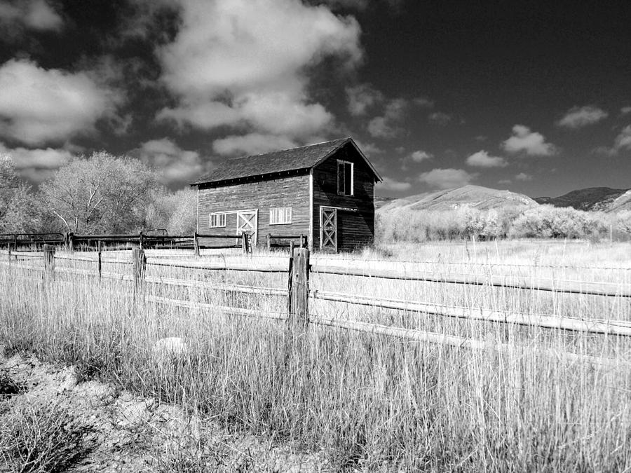 Fall Photograph - Autumn Barn Black and White One by Joshua House