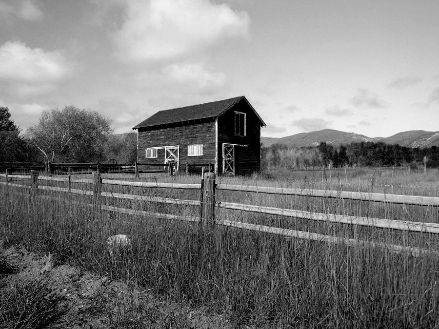 Fall Photograph - Autumn Barn Black and White Two by Joshua House