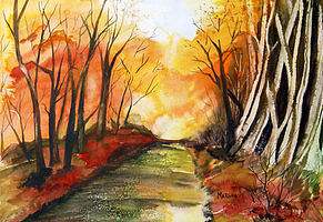 Autumn Blaze Painting by Marsha Woods