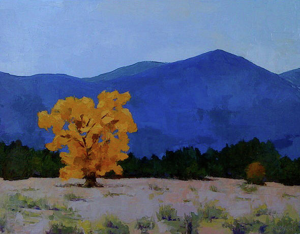 Autumn Blue Painting by Sylvia Miller