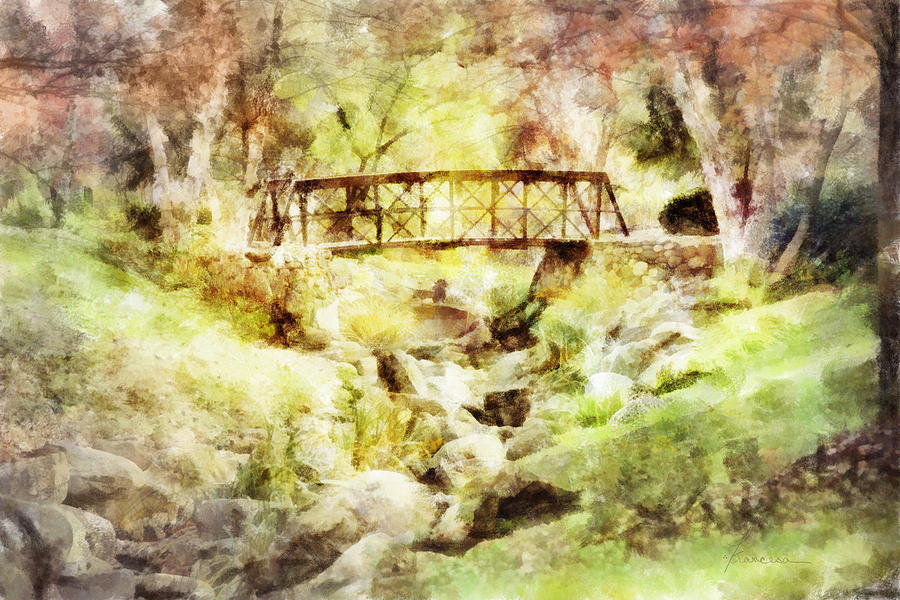 Autumn Bridge Digital Art by Frances Miller