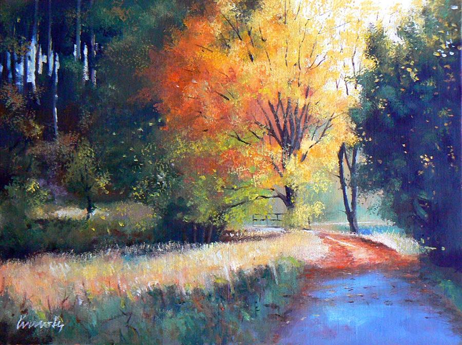 Autumn by Policka stream Painting by Pavel Cernosek | Fine Art America