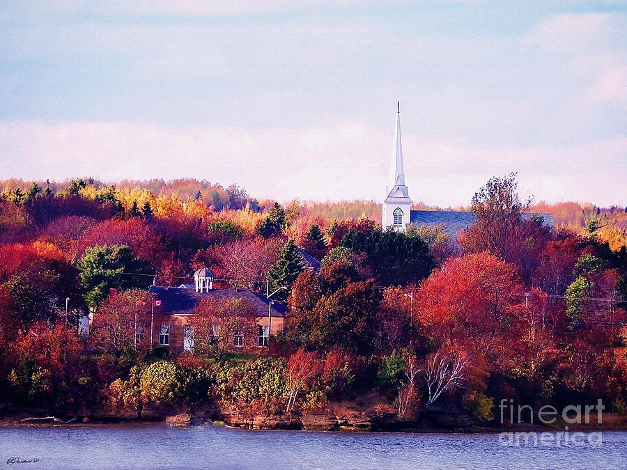Autumn Church Across The River Photograph by Pat Davidson