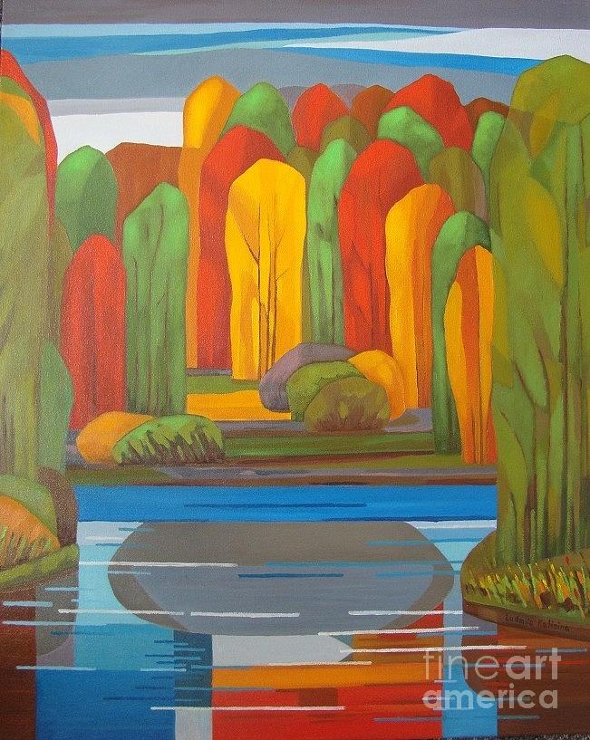Landscape Painting - Autumn Colors. by Ludmila Kalinina Landscape Painting - Autumn Colors. by Ludmila Kalinina