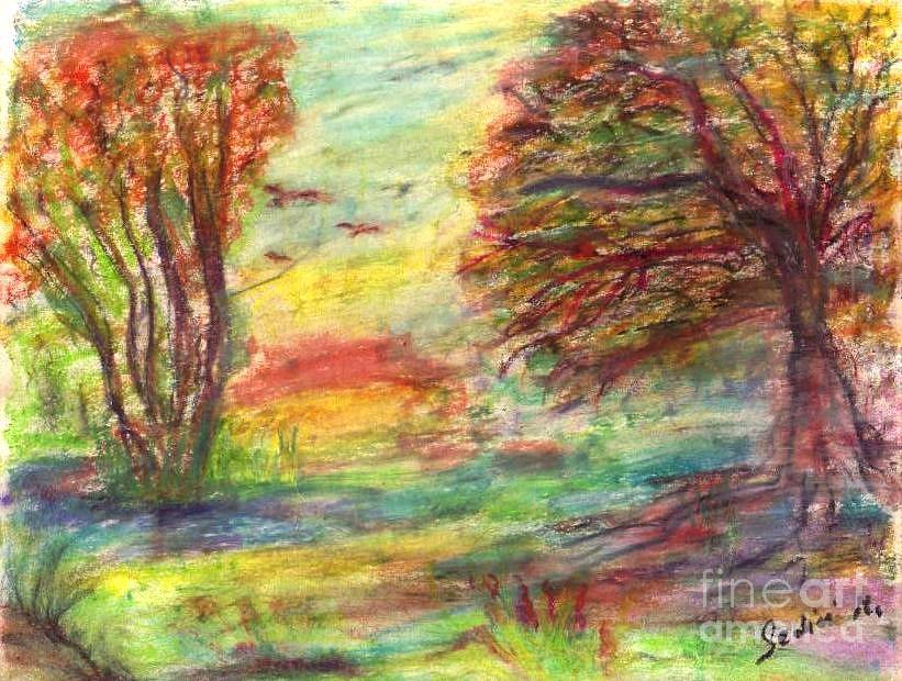 Tree Painting - Autumn Colors  by Mary Sedici