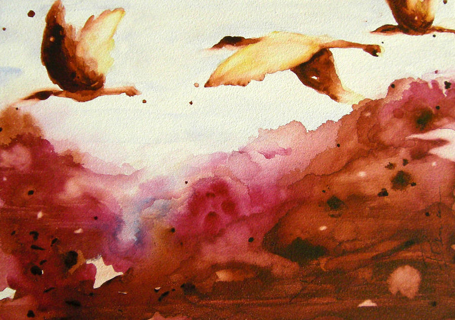 Autumn Flight Painting by Dawn Derman