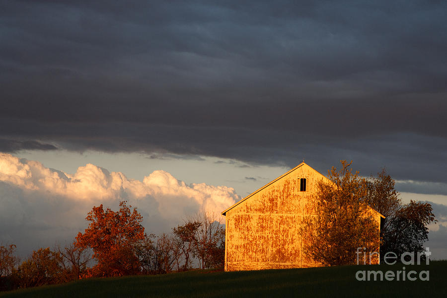 Autumn Glow With Storm Clouds Photograph