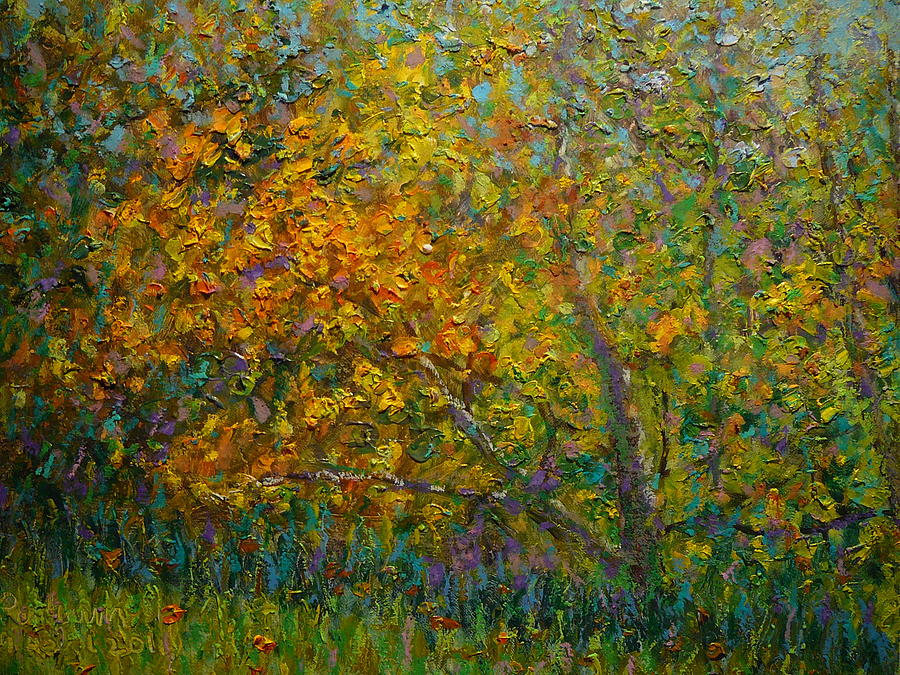 Autumn Impasto Painting by Terry Perham | Fine Art America