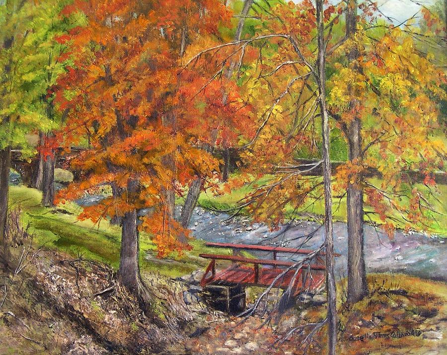 Autumn in Carversville Painting by Aurelia Nieves-Callwood