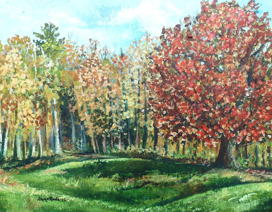 Autumn in my Backyard  Painting by Shana Rowe Jackson