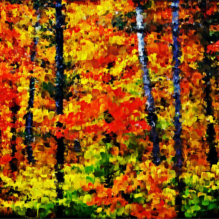 Nature Painting - Autumn in the Forest 2 by Nhan Ngo