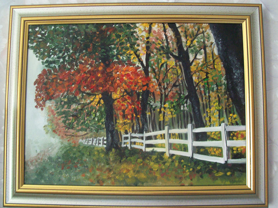 Landscape Painting - Autumn by Larisa M