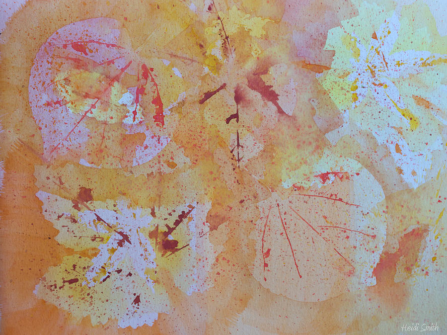 Autumn Leaf Splatter Painting by Heidi Smith