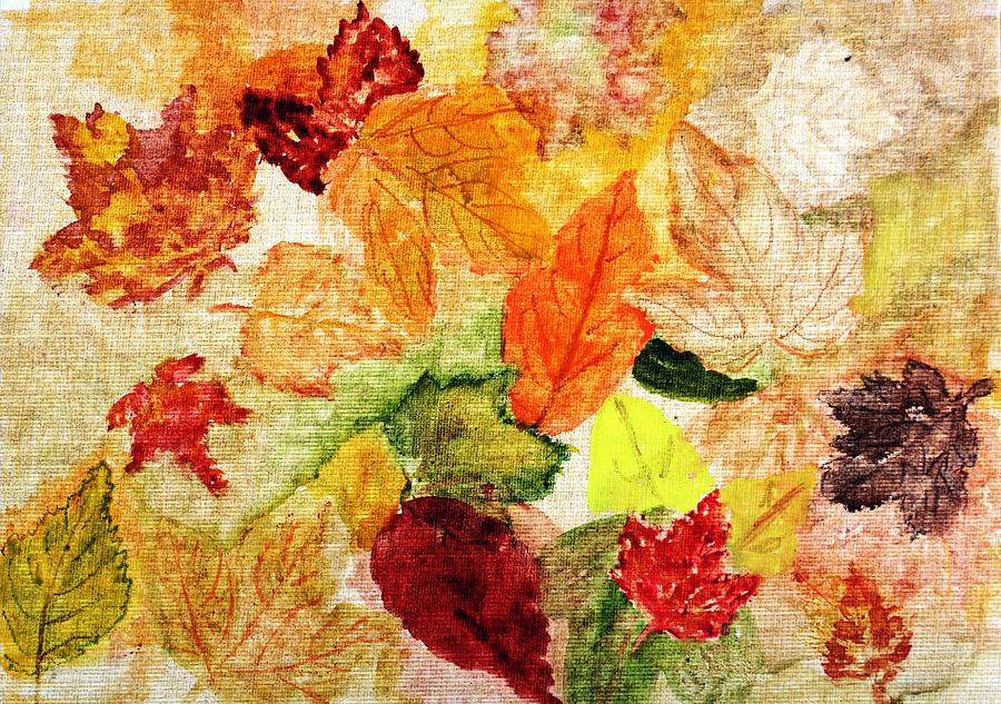 Autumn Leaves II Painting by Donna Walsh