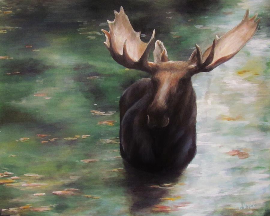 Autumn moose Painting by Meagan  Visser