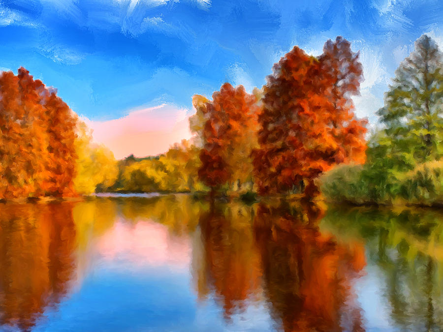 Autumn on the Lake Painting by Dominic Piperata