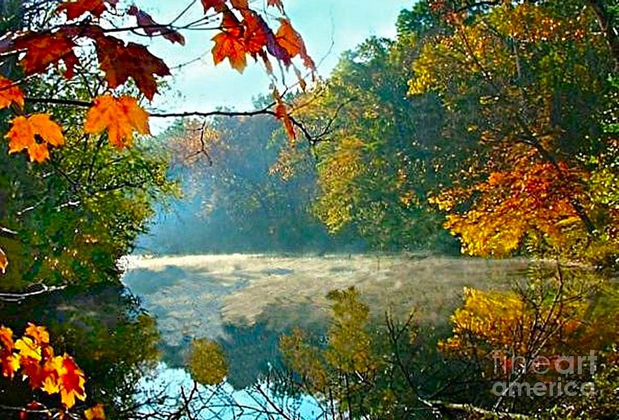 Autumn Scenes Photograph - Autumn on the White River I by Julie Dant