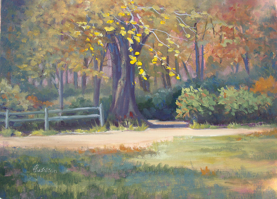 Autumn Pathway Painting by Judy Fischer Walton