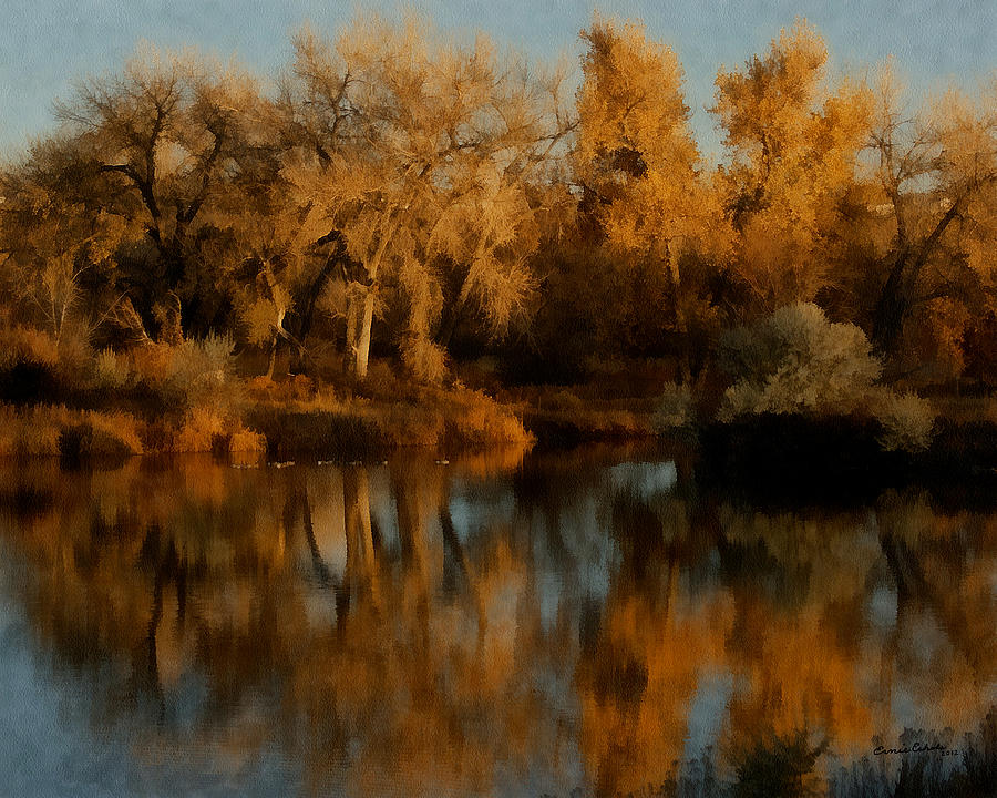 Autumn Reflections Painterly Digital Art
