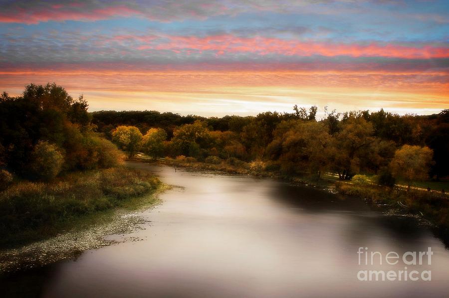 Autumn River Sunset Photograph by Elaine Manley