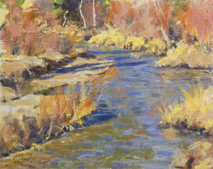 Fall Painting - Autumn Stream by Greg Clibon