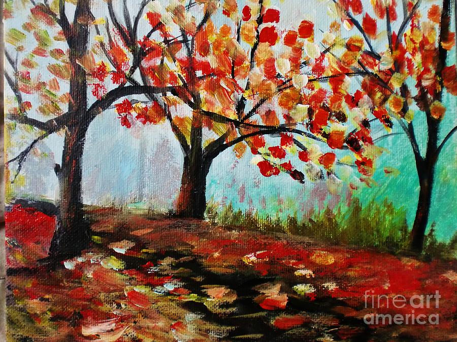 Autumn Trail Painting by Trilby Cole