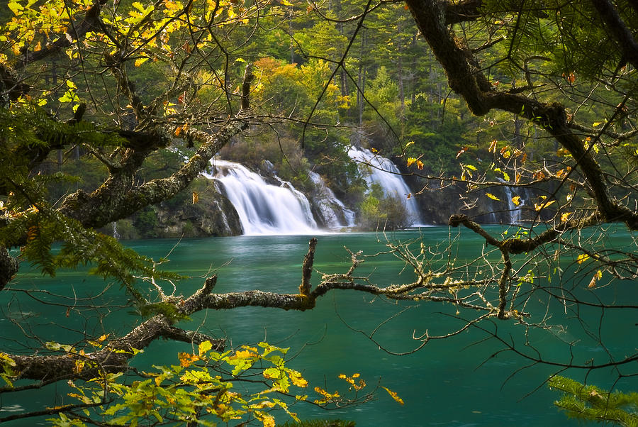 Autumn Waterfall Photograph by Ng Hock How