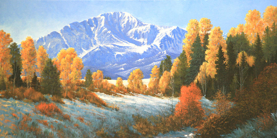 Pikes Peak Painting - Autumns Song - Pikes Peak 111119-1836 by Kenneth Shanika Pikes Peak Painting - Autumns Song - Pikes Peak 111119-1836 by Kenneth Shanika