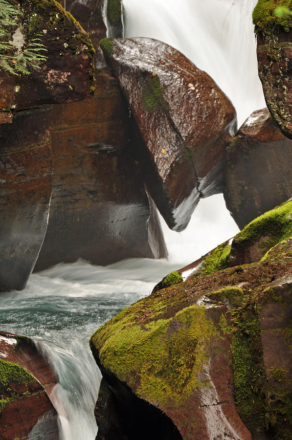 Avalanche Gorge Whitewater in Glacier National Park 1.1 Photograph by Bruce Gourley