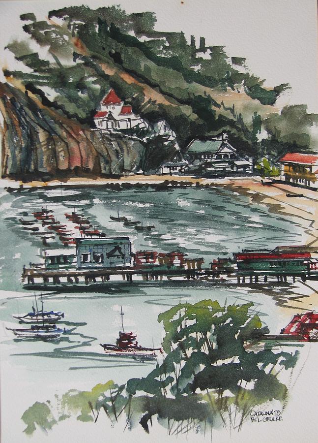 Avalon Harbor Catalina Island Painting by Roger Grulke