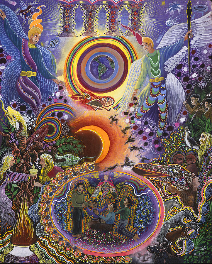 Nature Painting - Ayahuasca Raura  by Pablo Amaringo