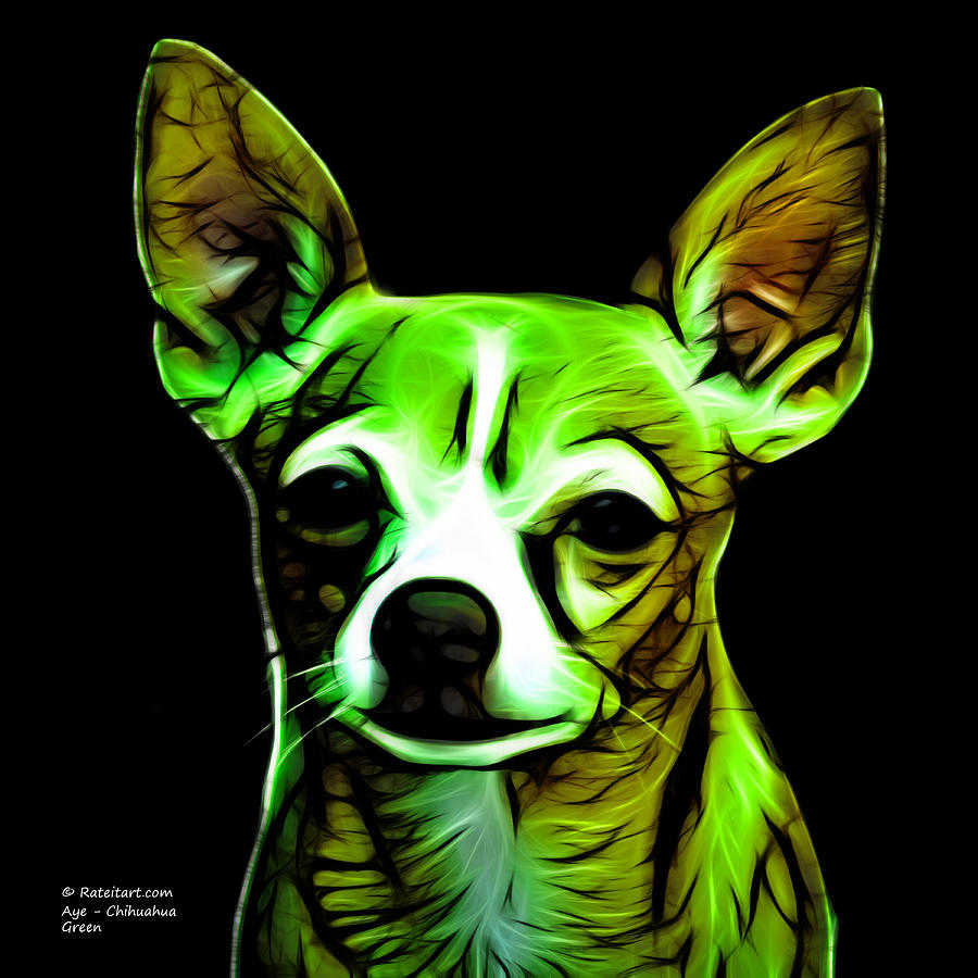 Aye Chihuahua - Green Digital Art by James Ahn