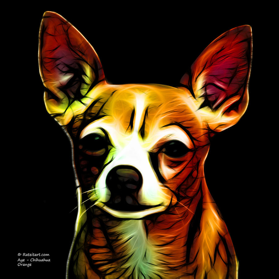 Aye Chihuahua - Orange Digital Art by James Ahn