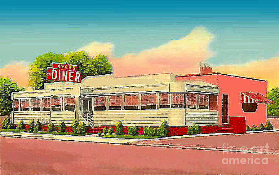 ayer s diner in north salisbury md around 1950 painting by dwight goss fine art america