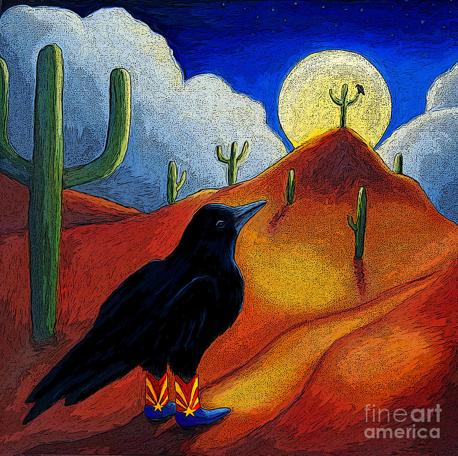 AZ Raven Painting by Victoria Page