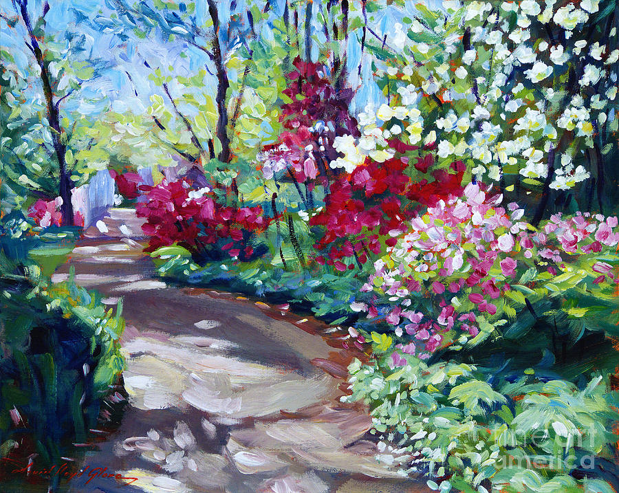 Azalea Pathway Painting by David Lloyd Glover