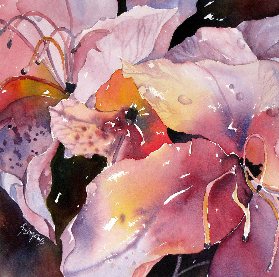 Flower Painting - Azaleas close Focus by Rae Andrews