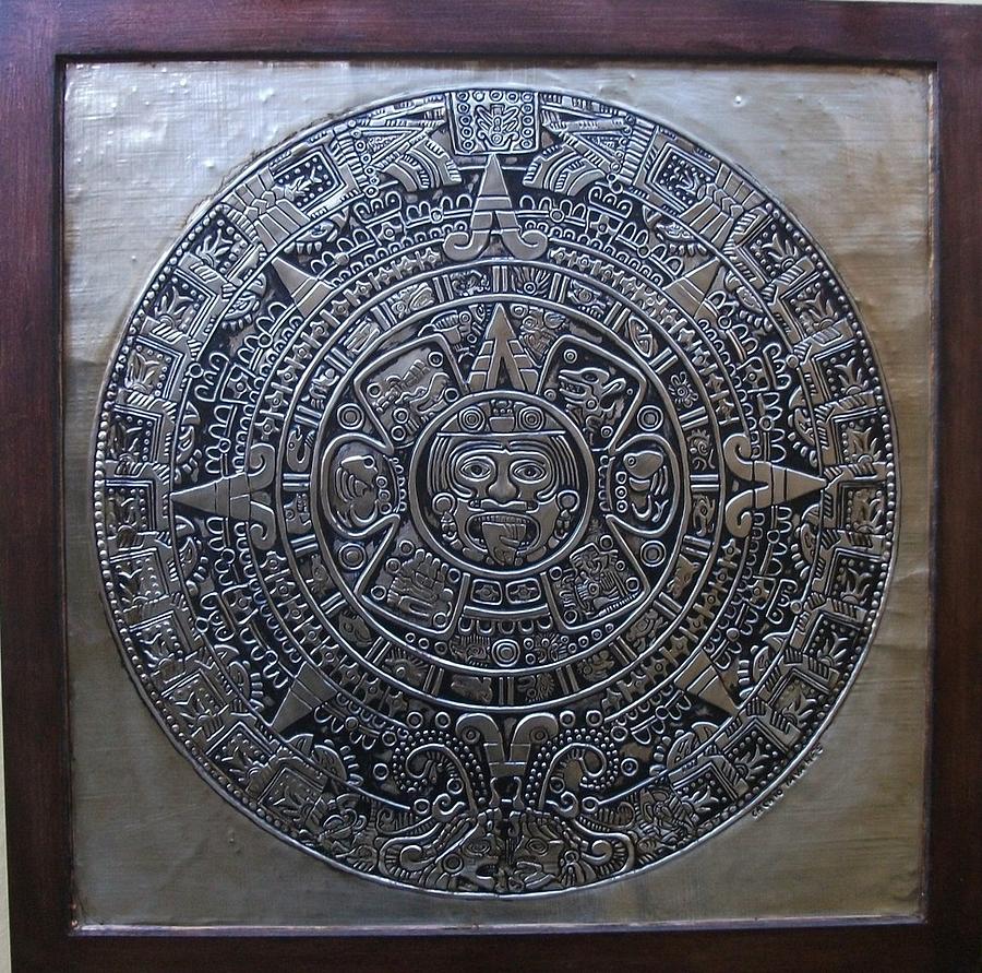 Aztec Relief - Aztec Calendar by Cacaio Tavares