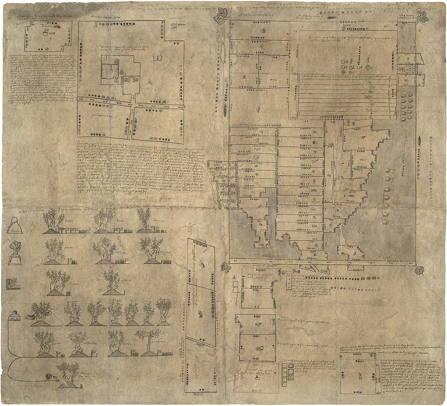 Aztec Map, 16th Century Photograph by Library Of Congress, Geography And Map Division