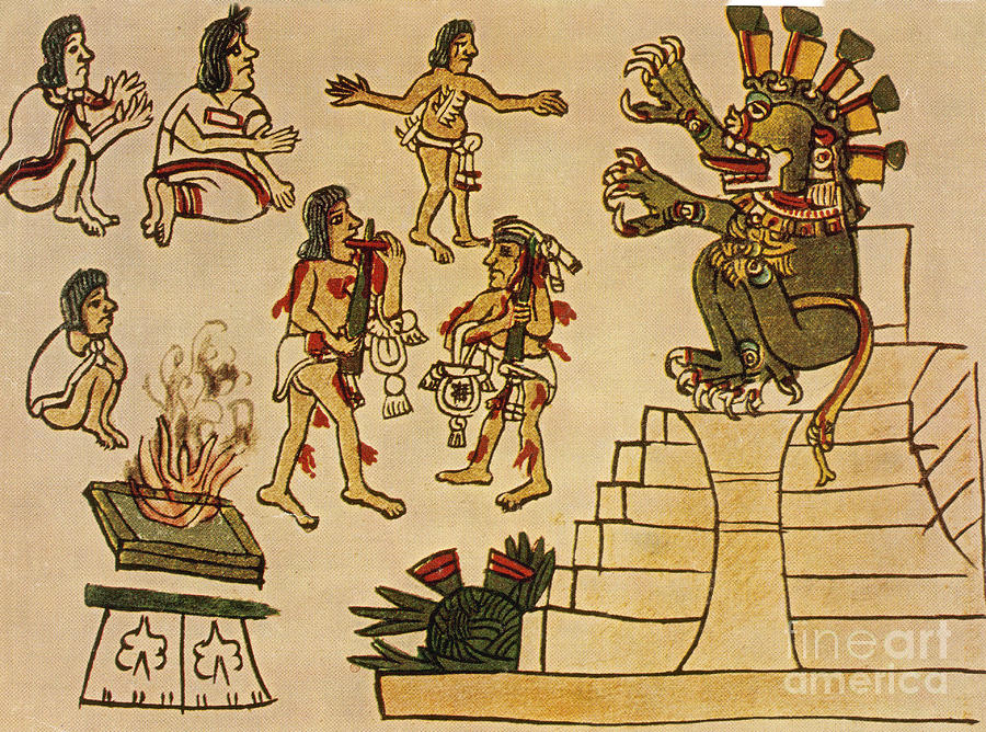 Aztec Priests Appease Mictlantecuhtli Photograph by Photo Researchers