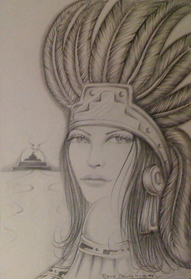 Aztec Princess Drawing by Rene Nava Fine Art America