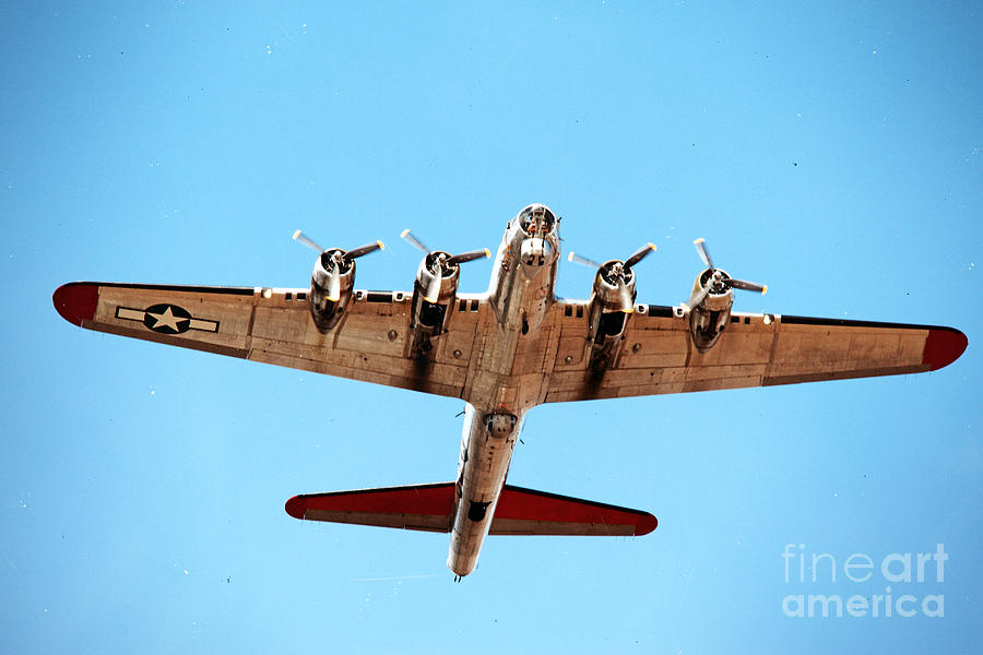 Vintage Photograph - B-17 Bomber - Technicolor by Thanh Tran