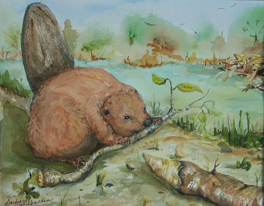 Baby Beaver II Painting by Barbara McGeachen