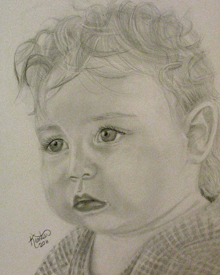Baby face Drawing by Kimber  Butler