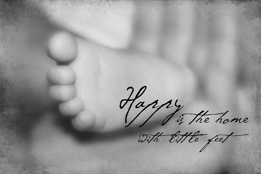 Baby foot with quote Photograph by Tania L