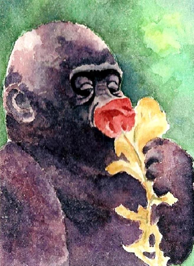 Baby Gorilla Painting By Chris Martinez | Fine Art America