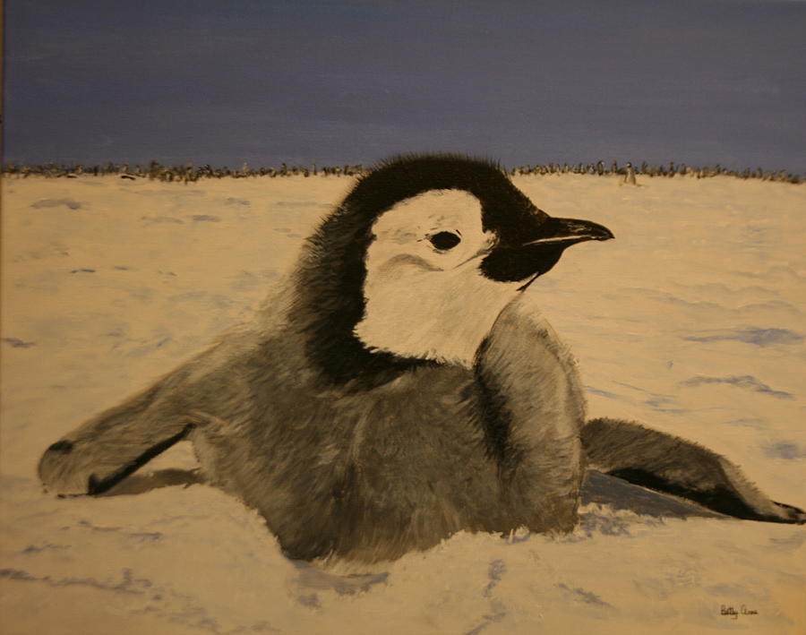 Baby Penquin Painting by Betty-Anne McDonald